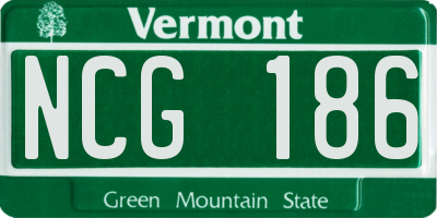 VT license plate NCG186