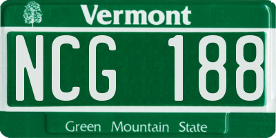 VT license plate NCG188