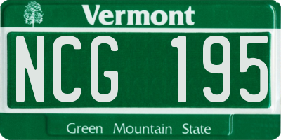 VT license plate NCG195