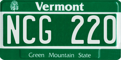 VT license plate NCG220