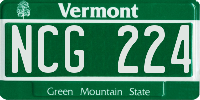VT license plate NCG224