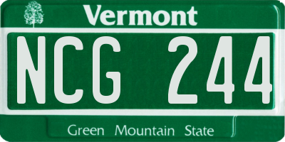 VT license plate NCG244