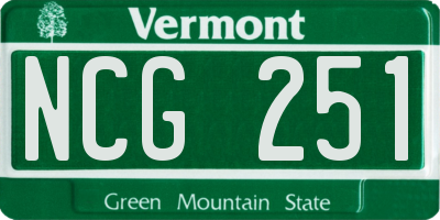 VT license plate NCG251