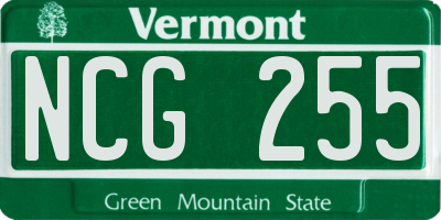 VT license plate NCG255
