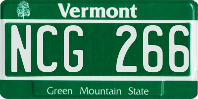VT license plate NCG266