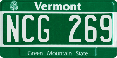 VT license plate NCG269