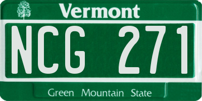 VT license plate NCG271