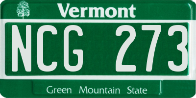 VT license plate NCG273