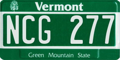 VT license plate NCG277