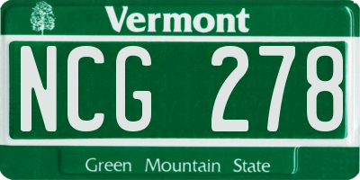 VT license plate NCG278