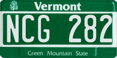 VT license plate NCG282