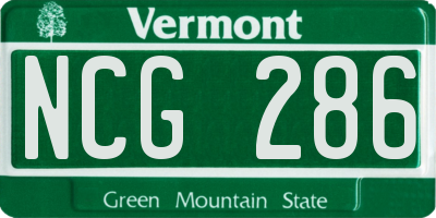 VT license plate NCG286