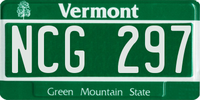 VT license plate NCG297