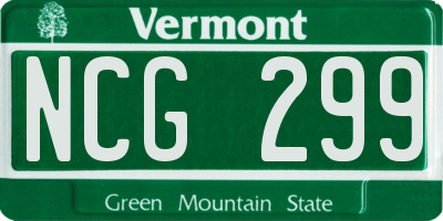 VT license plate NCG299