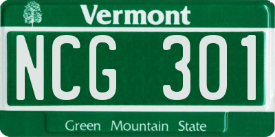 VT license plate NCG301