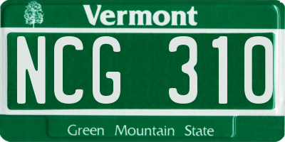 VT license plate NCG310