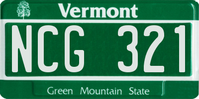 VT license plate NCG321