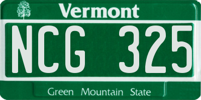 VT license plate NCG325