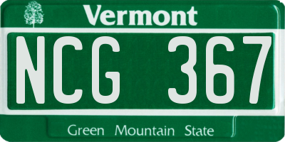 VT license plate NCG367