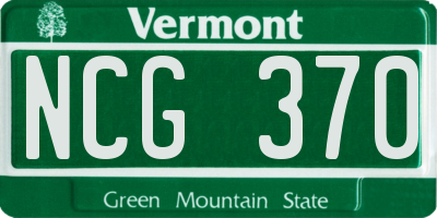 VT license plate NCG370