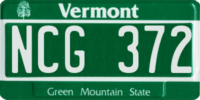 VT license plate NCG372