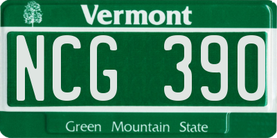 VT license plate NCG390