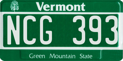 VT license plate NCG393