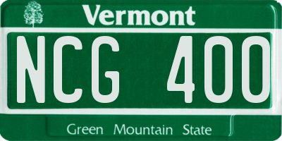 VT license plate NCG400