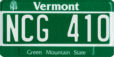 VT license plate NCG410