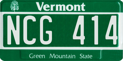 VT license plate NCG414