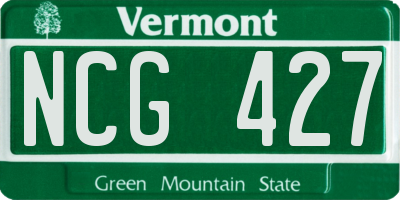 VT license plate NCG427
