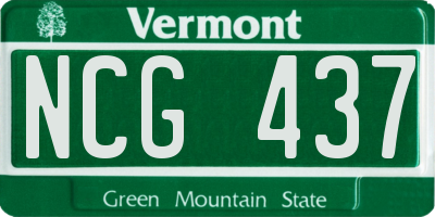 VT license plate NCG437