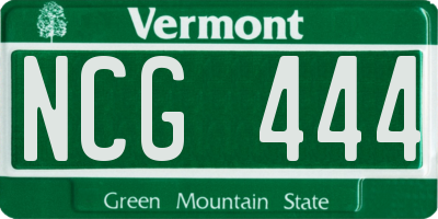 VT license plate NCG444
