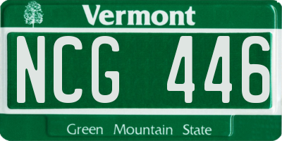 VT license plate NCG446