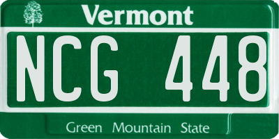 VT license plate NCG448