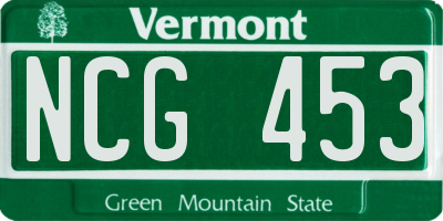 VT license plate NCG453