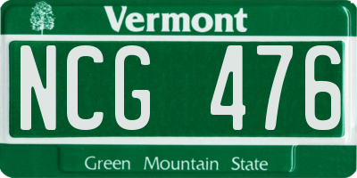 VT license plate NCG476