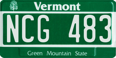 VT license plate NCG483