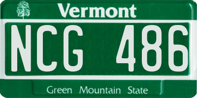 VT license plate NCG486