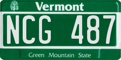 VT license plate NCG487