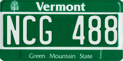 VT license plate NCG488