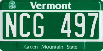 VT license plate NCG497