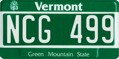 VT license plate NCG499
