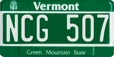 VT license plate NCG507