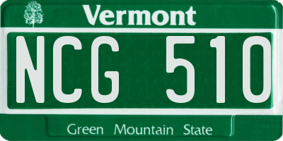 VT license plate NCG510