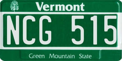 VT license plate NCG515