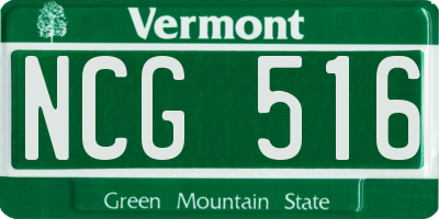 VT license plate NCG516