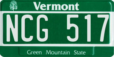 VT license plate NCG517