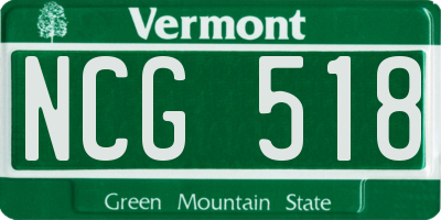 VT license plate NCG518