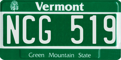 VT license plate NCG519